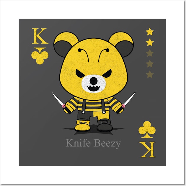 Knife Beezy Evil bear knife cute scary cool Halloween card Wall Art by ACDC Animal Cool Dark Cute